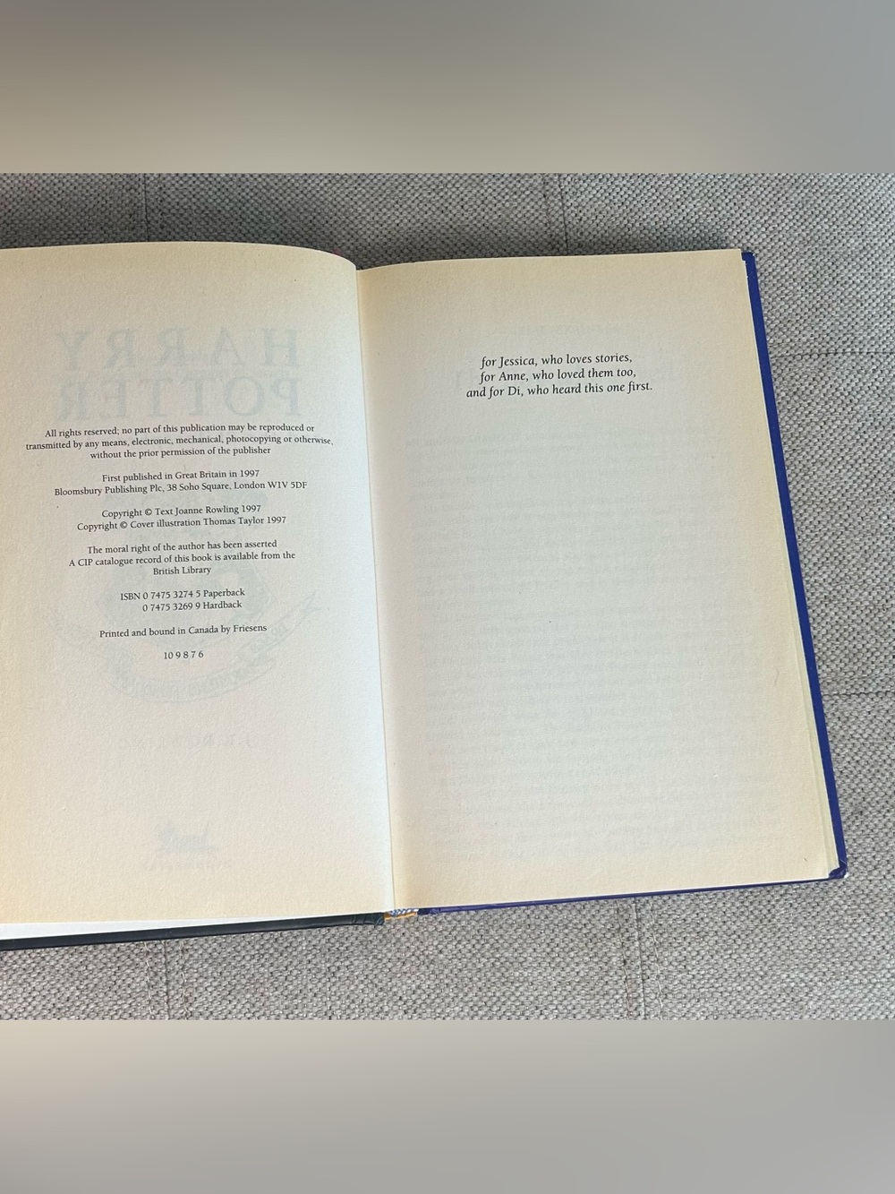 Harry Potter And The Philosopher's Stone 1st Ed 6th Print Hardcover No Jacket - Picture 8 of 9